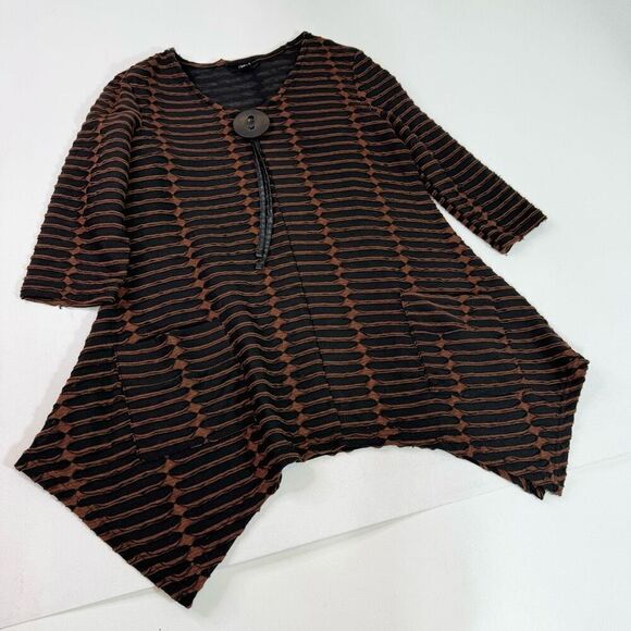 Kaktus Sweater Women Small Lagenlook Black  3/4 Sleeve Button Tassel Fall Winter - Picture 1 of 10